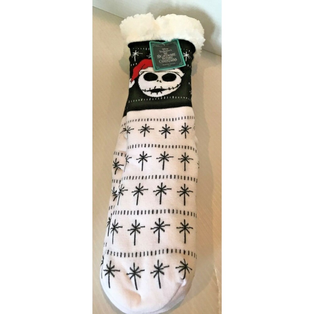 Nightmare Before Christmas Santa Cozy Fluffy Warm Slipper Socks Jack Skellington